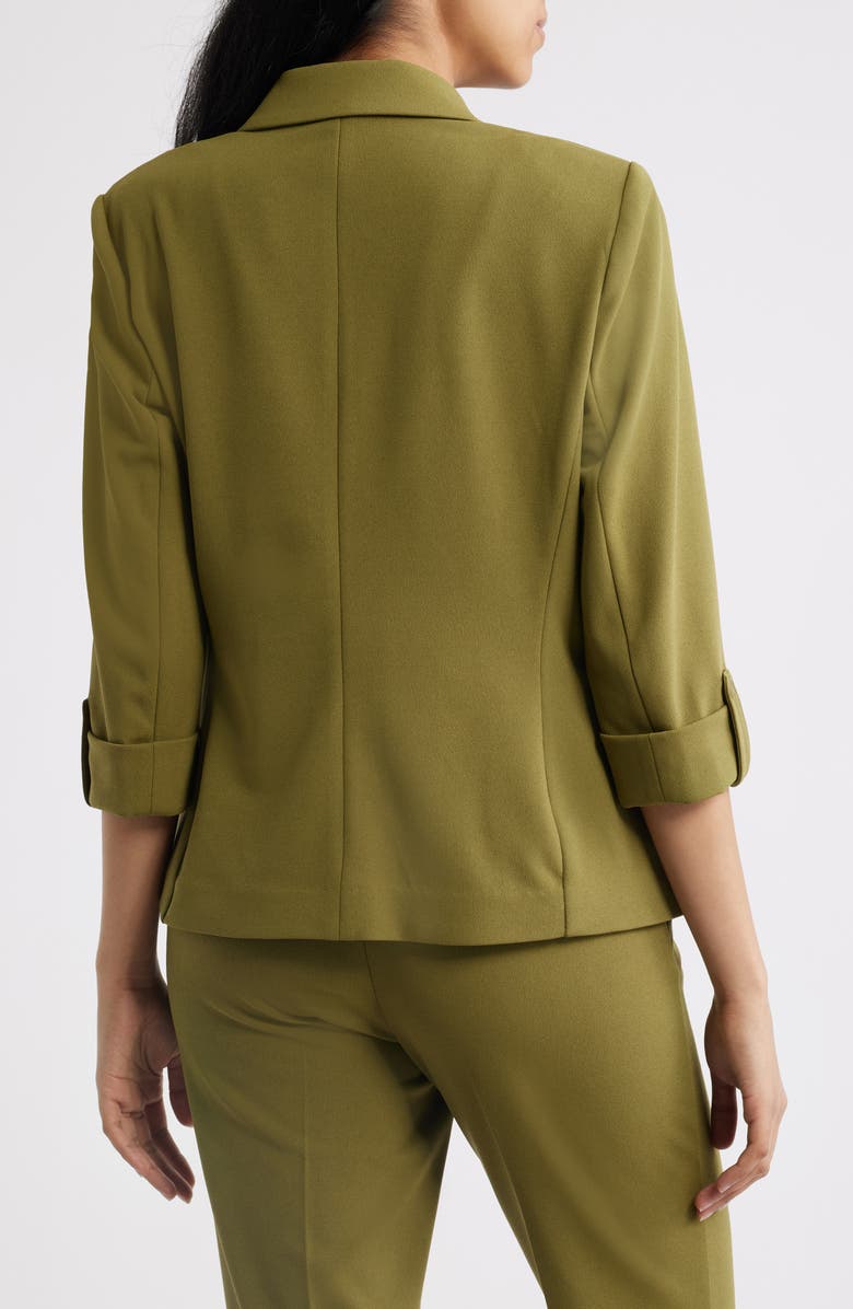 AK ANNE KLEIN Roll-Tab Sleeve Jacket, Alternate, color, Bay Leaf