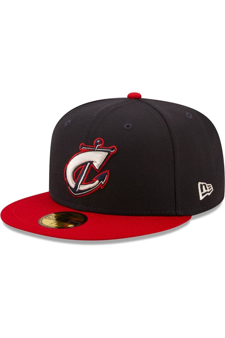 Men's New Era Navy Columbus Clippers Authentic Collection 59FIFTY Fitted Hat, Main, color, Navy