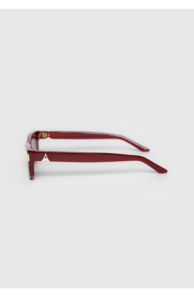 Manière De Voir Milan Curved-Frame Sunglasses, Alternate, color, Red