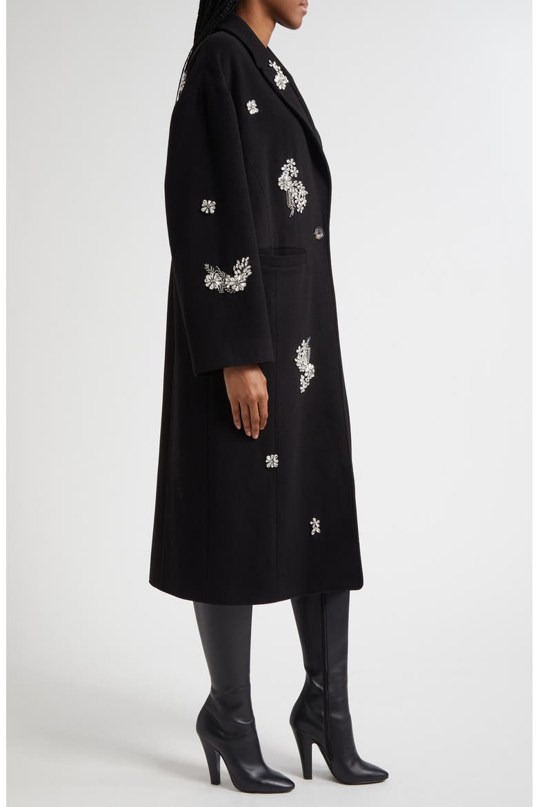 Crystal Ivy Gravis Embellished Coat, Alternate, color, BLACK/CLEAR
