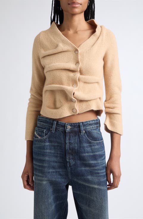 M-Ava Asymmetric Off the Shoulder Cardigan
