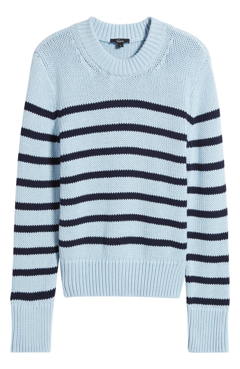 Rails Alise Stripe Cotton Crewneck Sweater, Alternate, color, Sky Navy Stripe