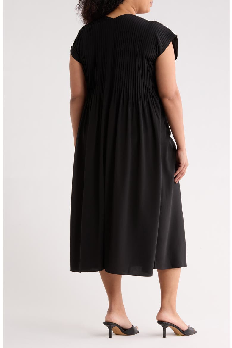 V-Neck Silk Maxi Dress, Alternate, color, BLACK