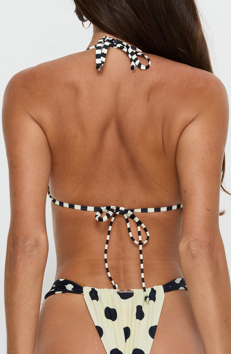 Princess Polly Jenner Triangle Bikini Top, Alternate, color, Cream / Polka Dot