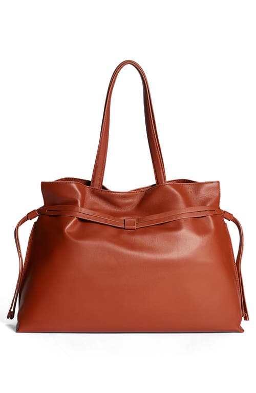 Sam Edelman Large Poppy Drawstring Leather Crossbody Bag In Brown