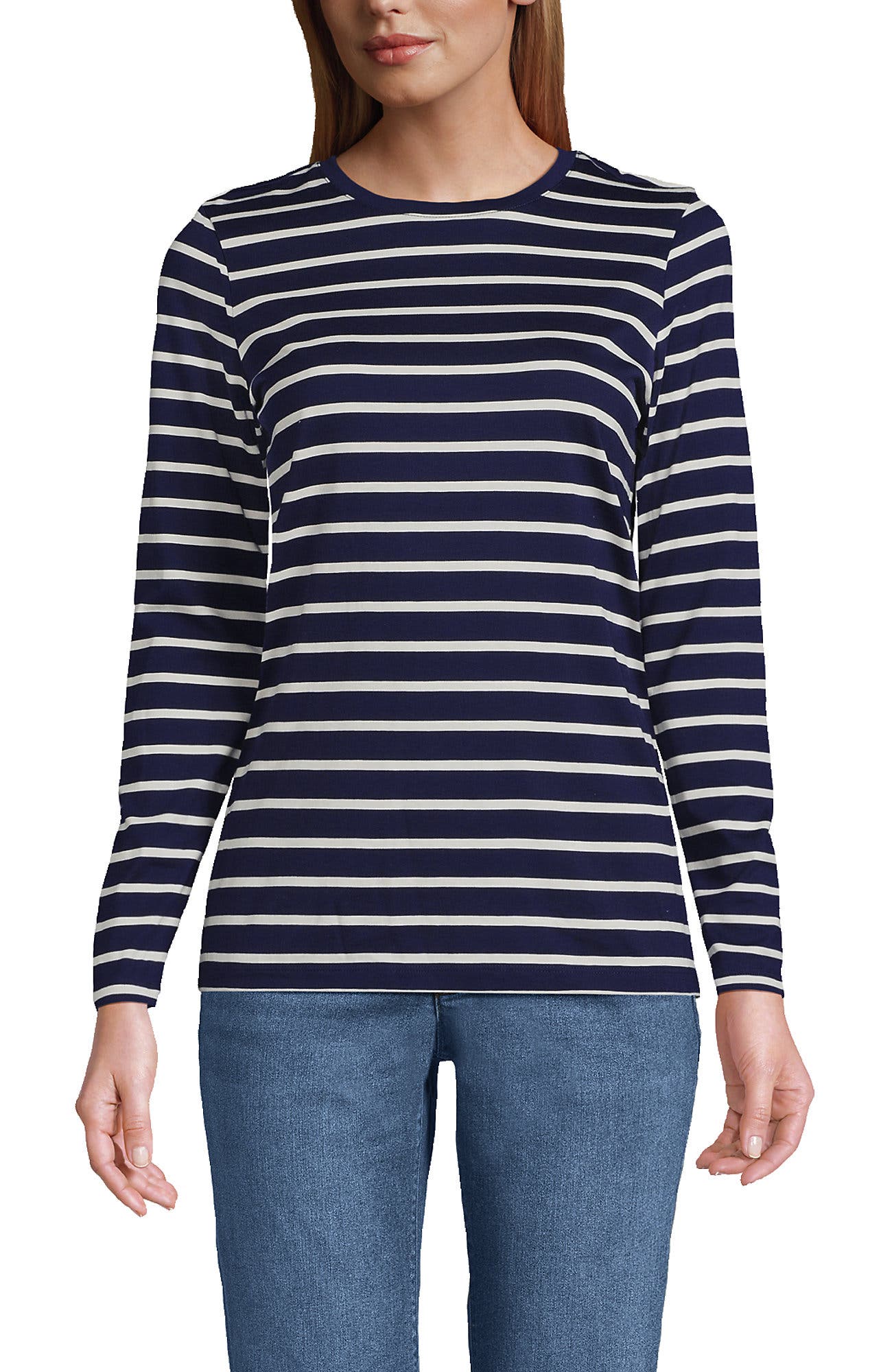 selected Deep Sea Navy Breton Stripe