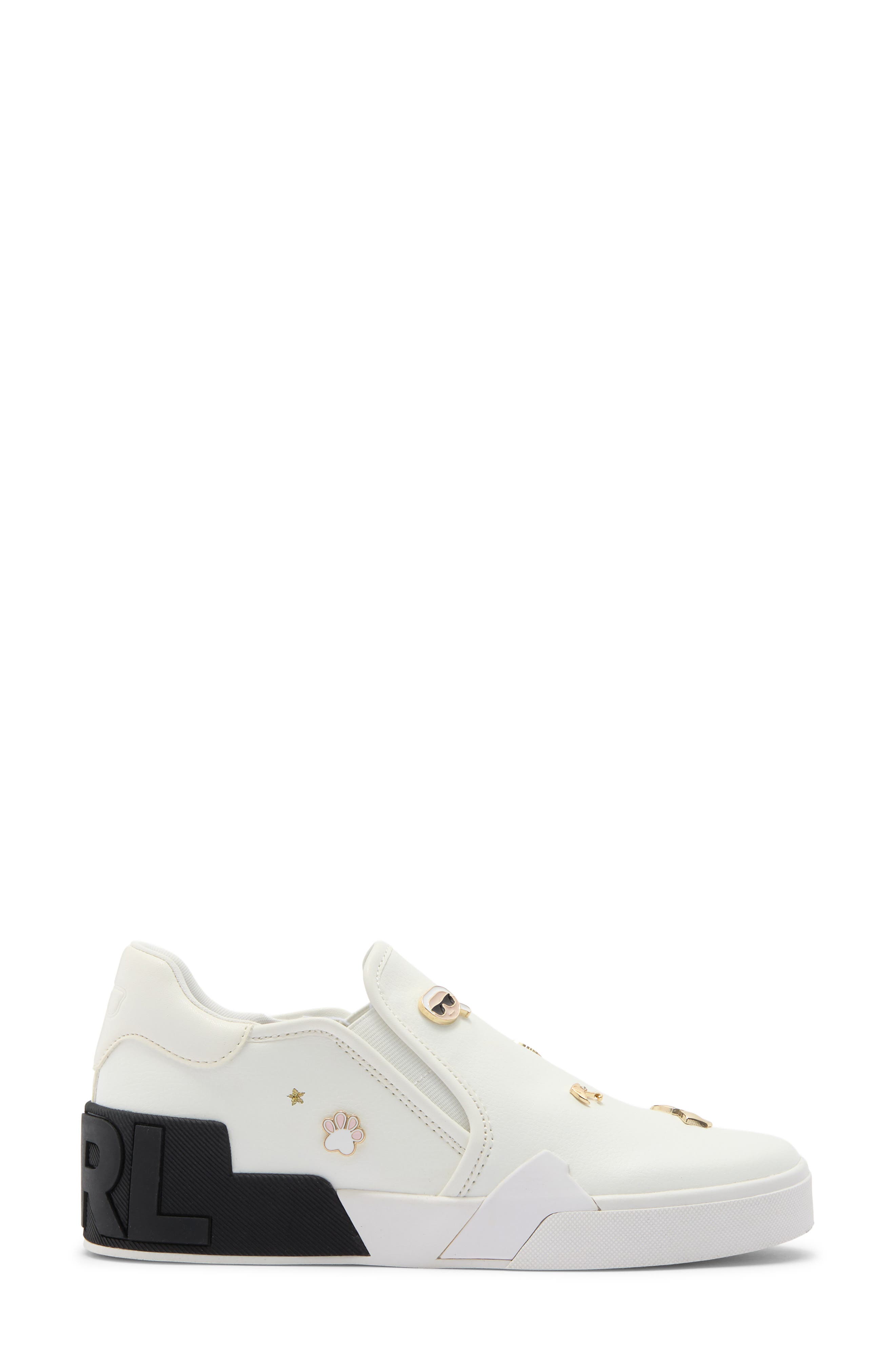KARL LAGERFELD PARIS Maude Slip-On Sneaker, Alternate, color, Bright White