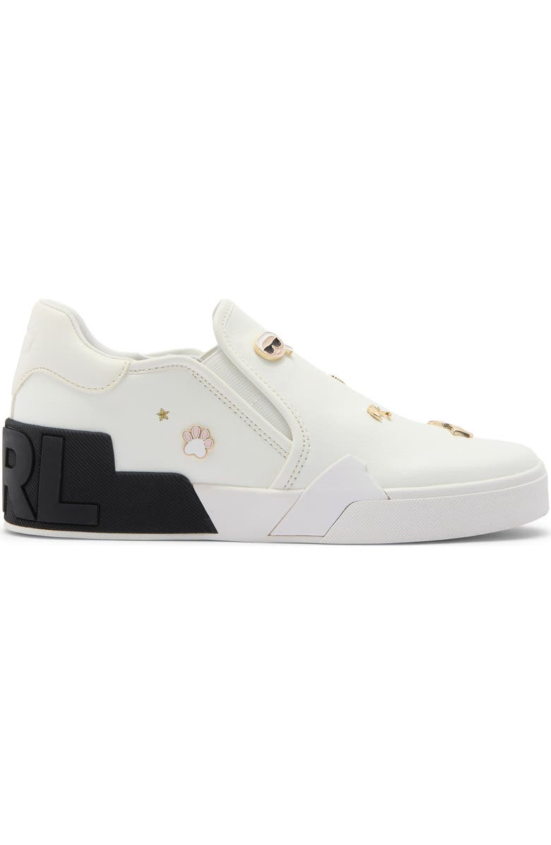 KARL LAGERFELD PARIS Maude Slip-On Sneaker, Alternate, color, Bright White