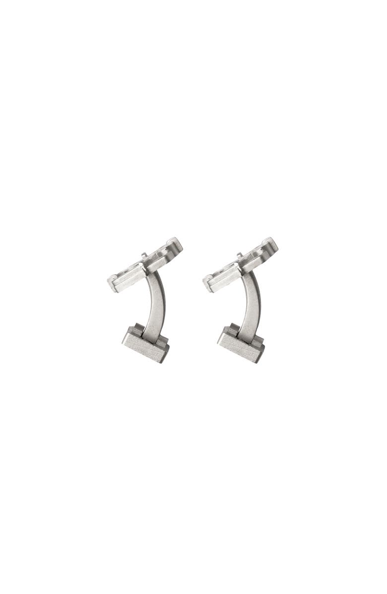 Burberry B Charm Cufflinks, Alternate, color, Silver