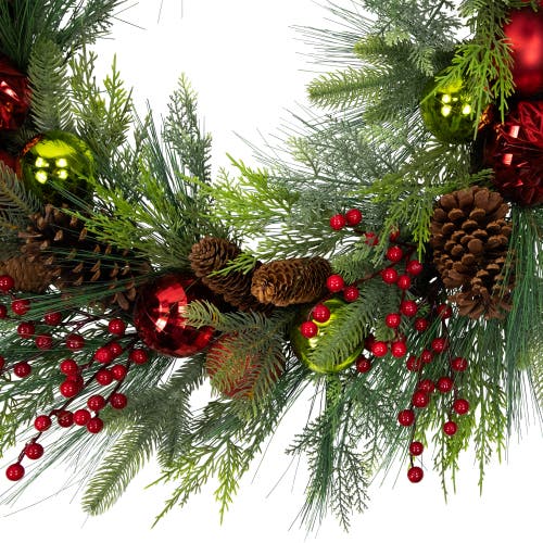 Northlight Real Touch Berries, Pinecones And Ornaments Artificial Christmas Wreath In Green
