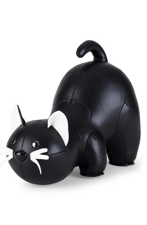 Cat Faux Leather Bookend