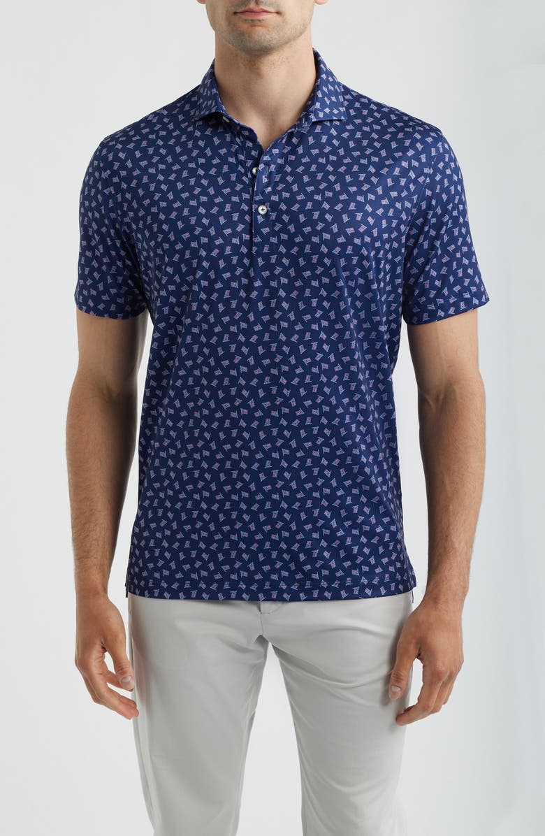 johnnie-O USA Flag Print Performance Jersey Polo, Main, color, 