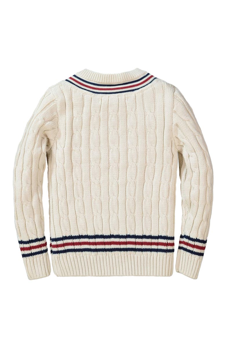 Hope & Henry Boys' V-Neck Cricket Sweater, Kids, Alternate, color, Antique White