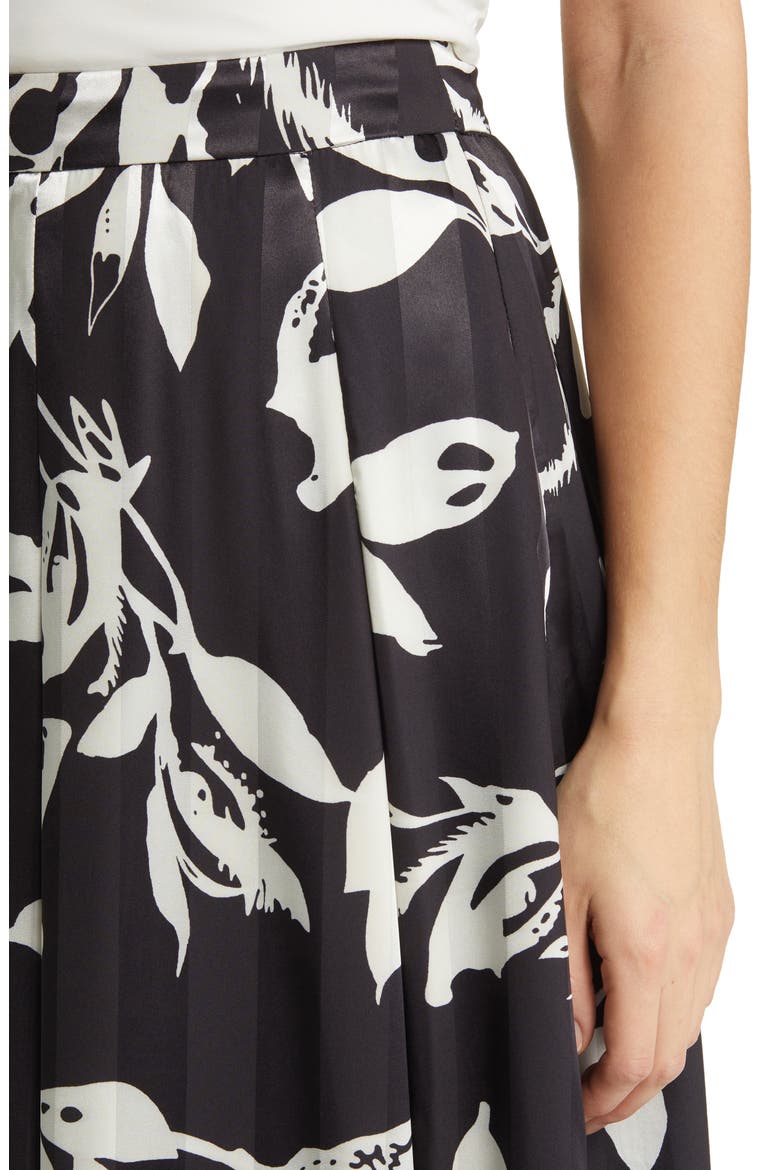 Ryan Floral Midi Skirt, Alternate, color, BLACK