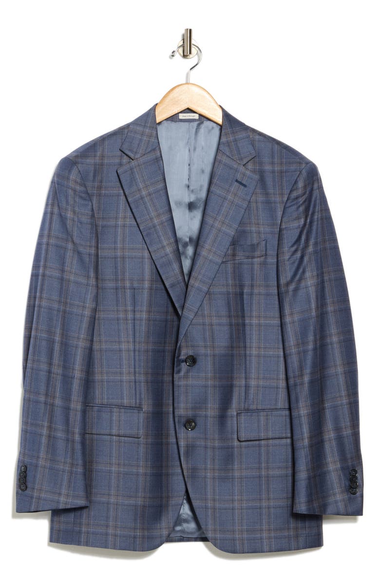 Peter Millar Plaid Wool Sport Coat, Alternate, color, Medium Blue