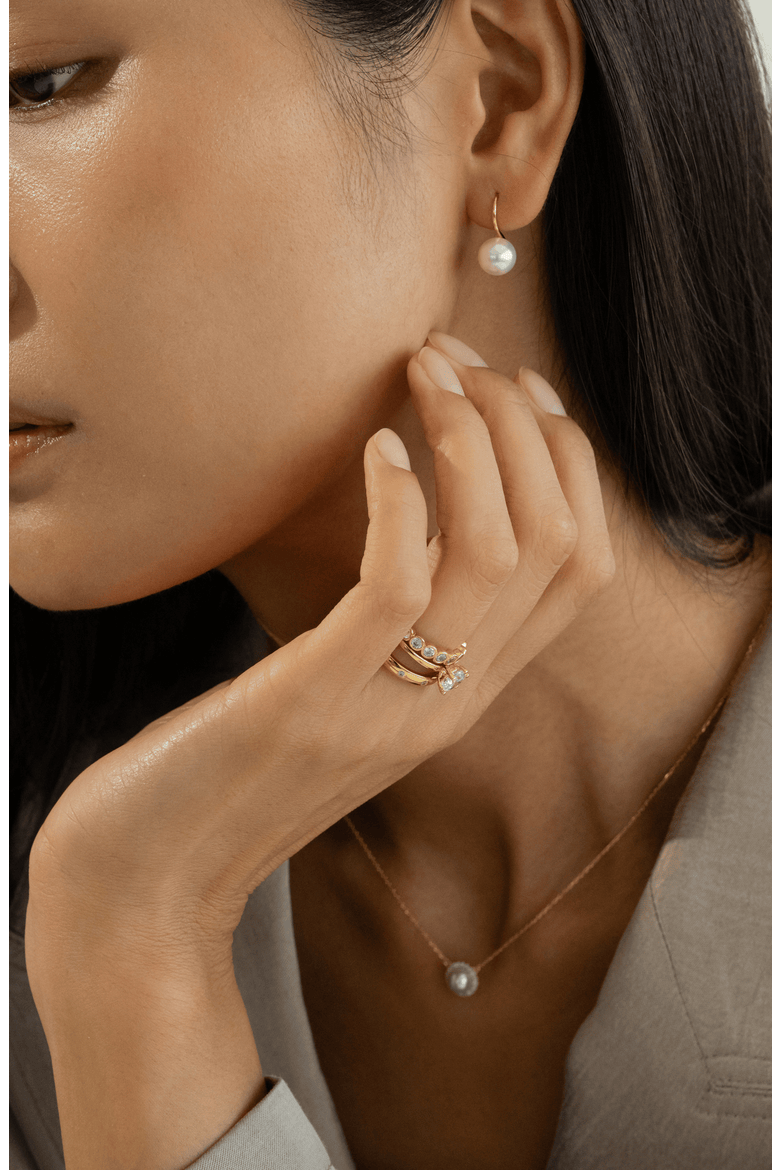 18K Gold Plated Sterling Silver Golden Gala Ring Trio Gift Idea, Alternate, color, Silver