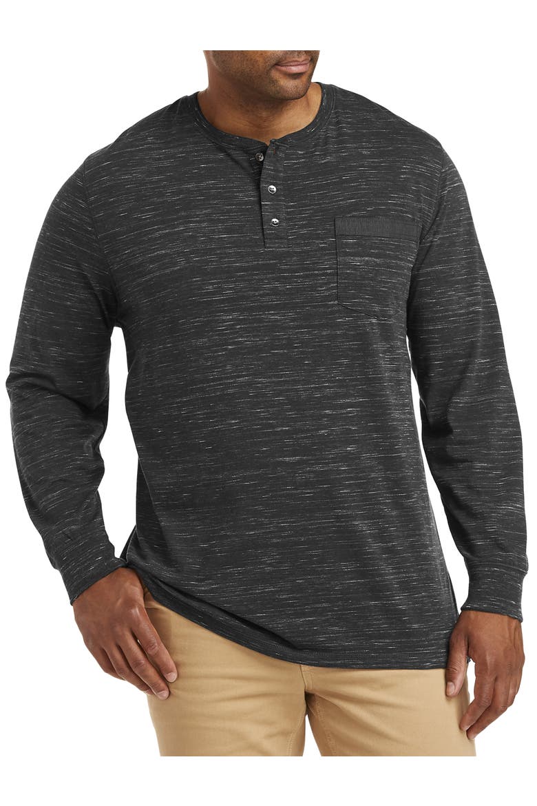 Big & Tall Long-Sleeve Jersey Henley Shirt, Main, color, PHANTOM SPACE DYE