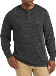 Harbor Bay by DXL Big & Tall Long-Sleeve Jersey Henley Shirt