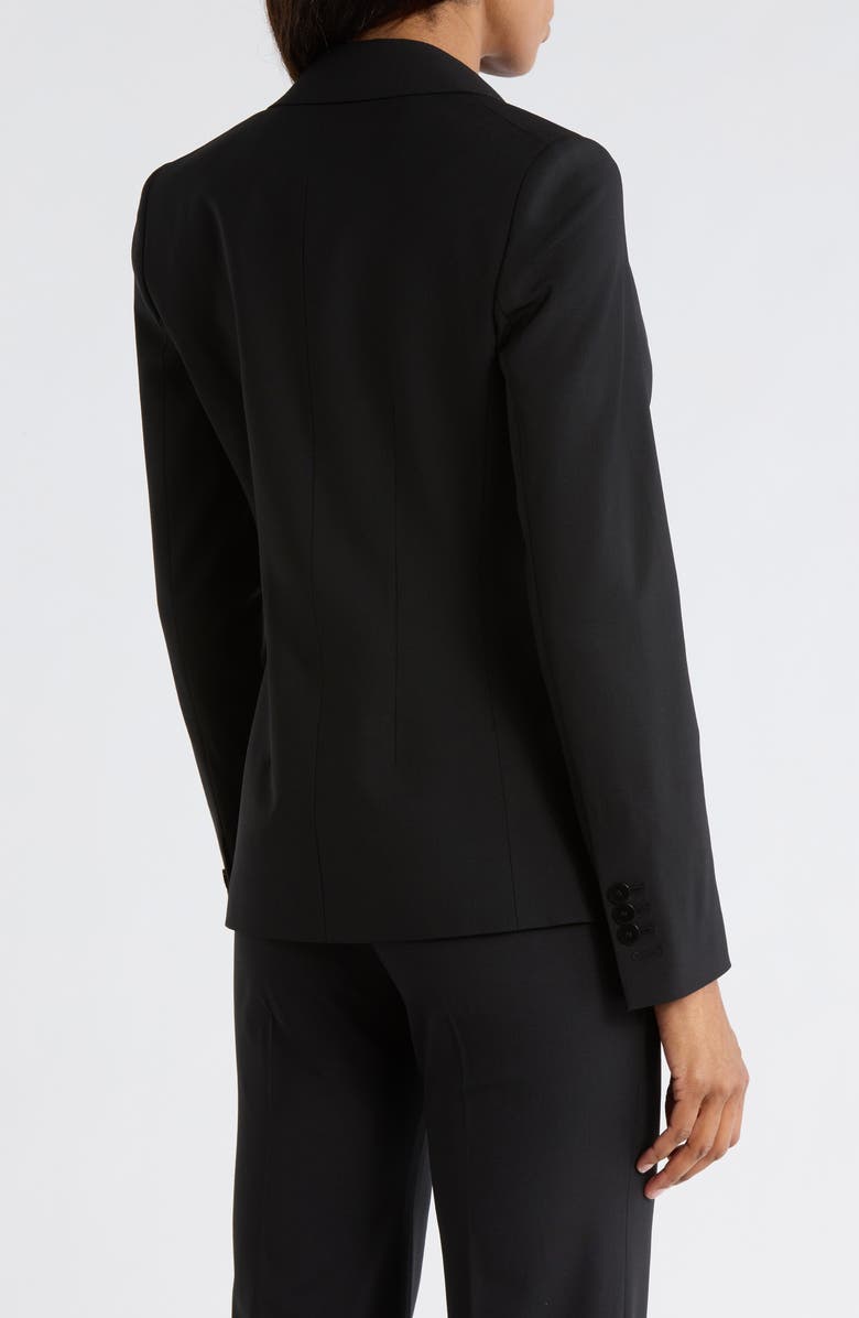 Theory Angled Stretch Wool Blazer, Alternate, color, Black