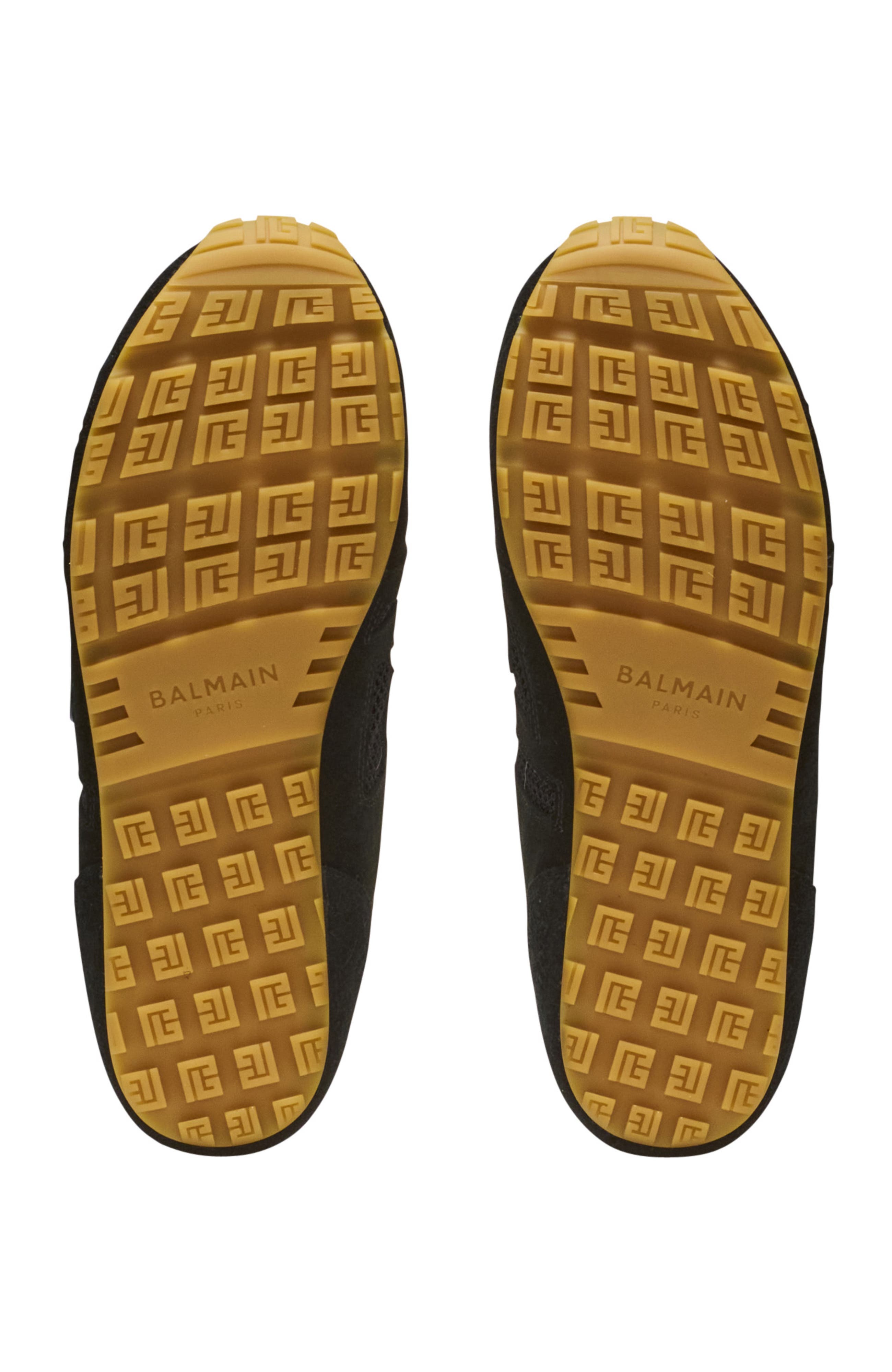 Balmain Racer 45 trainers in calfskin, suede and nylon, Alternate, color, Black