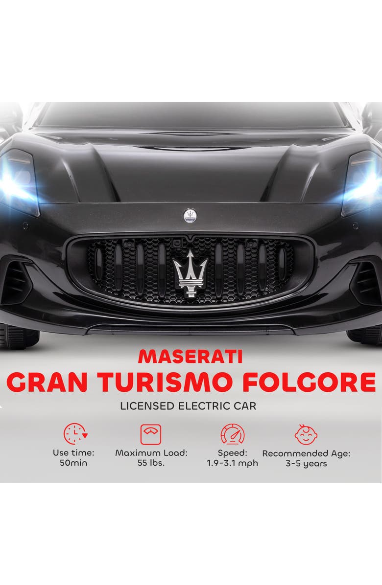 Qaba Maserati Gran Turismo 12V Kids Electric Car with Remote Control, Alternate, color, Black