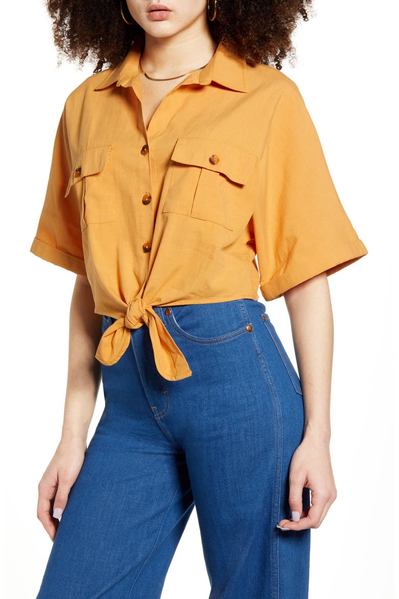 Tucson Button Front Top, Main, color, APRICOT