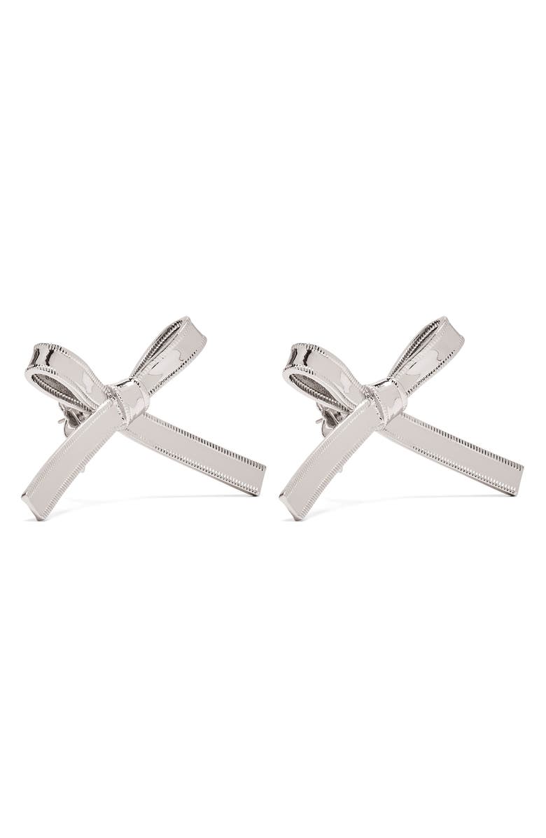 Marc Jacobs The Lingerie Bow Earrings, Alternate, color, Silver