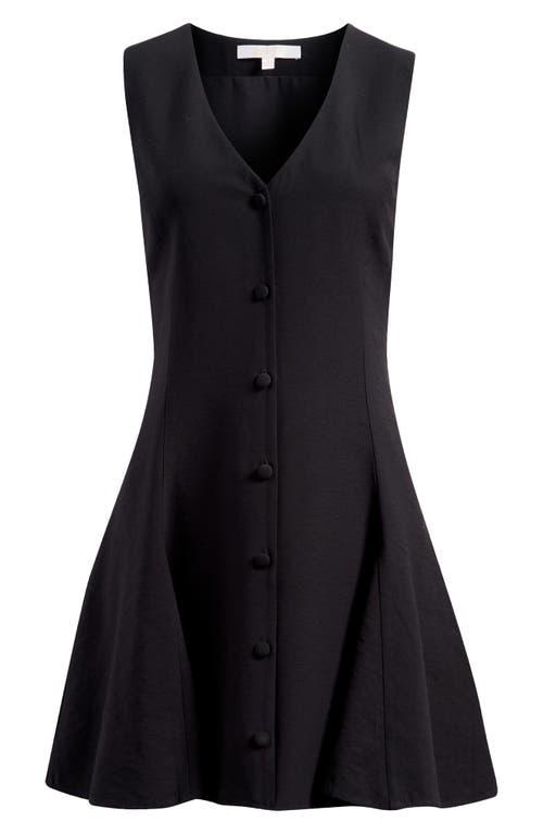 Wayf Darcy Button-up Minidress In Black