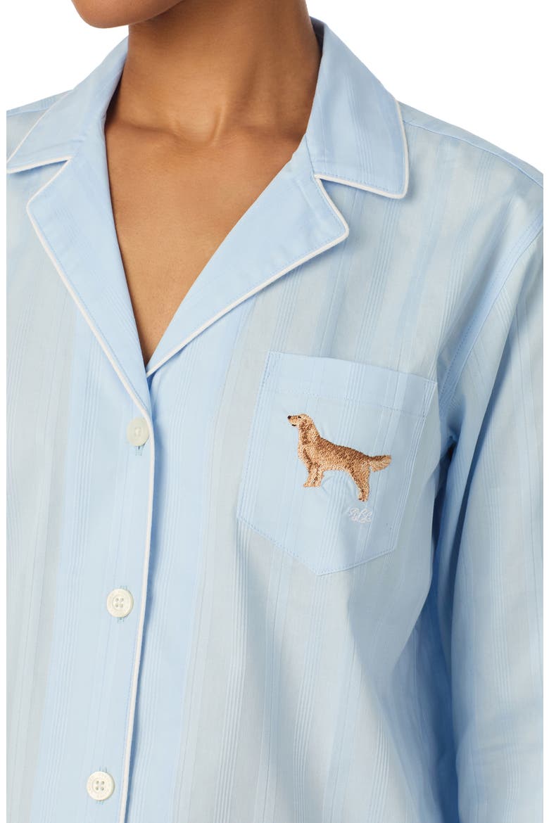 Stripe Cotton Jacquard Pajamas, Alternate, color, LIGHT BLUE STRIPE