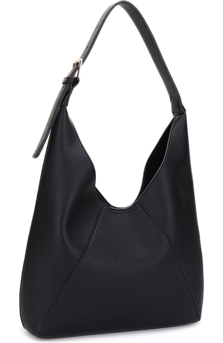 Mali + Lili Peyton Medium Faux Leather Hobo Bag, Main, color, Black