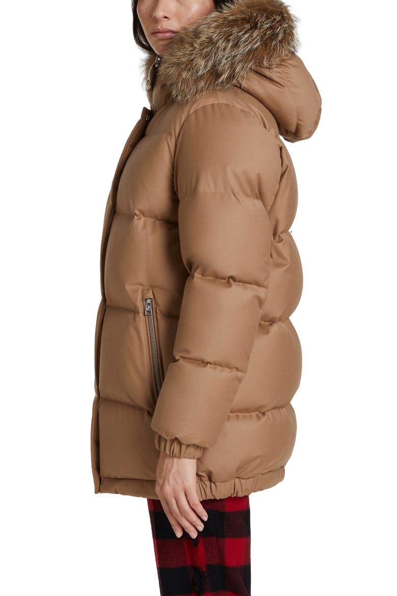 Luxe Aliquippa Down Parka with Genuine Coyote Fur Trim, Alternate, color, CHIPMUNK