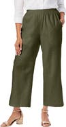 Jessica London Wide Leg Linen Crop Pant