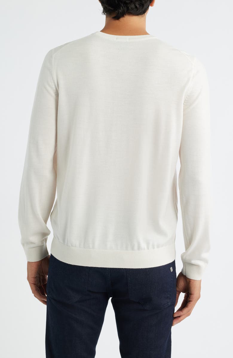 BOSS Leno Virgin Wool Crewneck Sweater, Alternate, color, Open White