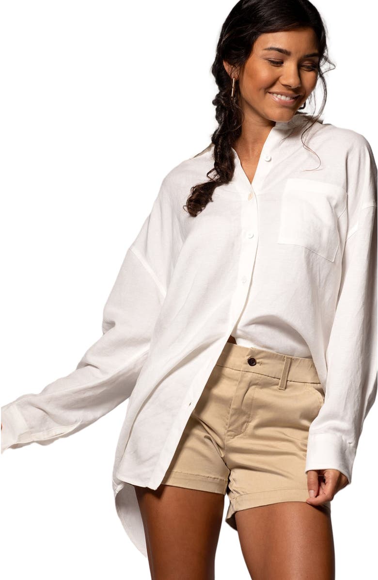 Tori Richard Sunshine Linen Leslie Top, Alternate, color, White