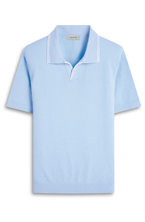 Bugatchi Tipped Johnny Collar Short Sleeve Sweater In Ice