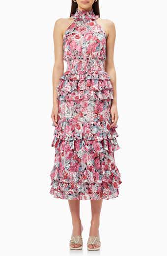 Elliatt Dunmore Floral Tiered Georgette Cocktail Dress