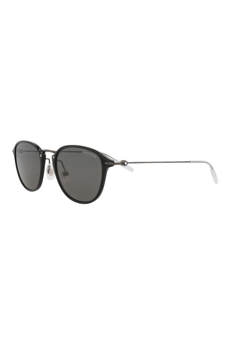 51mm Round Sunglasses, Alternate, color, BLACK RUTHENIUM GREY