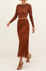 ViX Paula Hermanny Sundown Mira Long Sleeve Crop Cover-Up Top