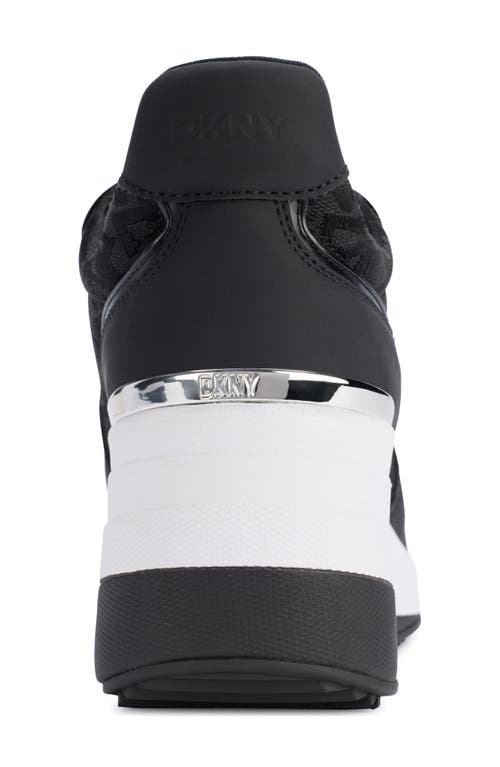 Shop Dkny Kamay Wedge Sneaker In Black