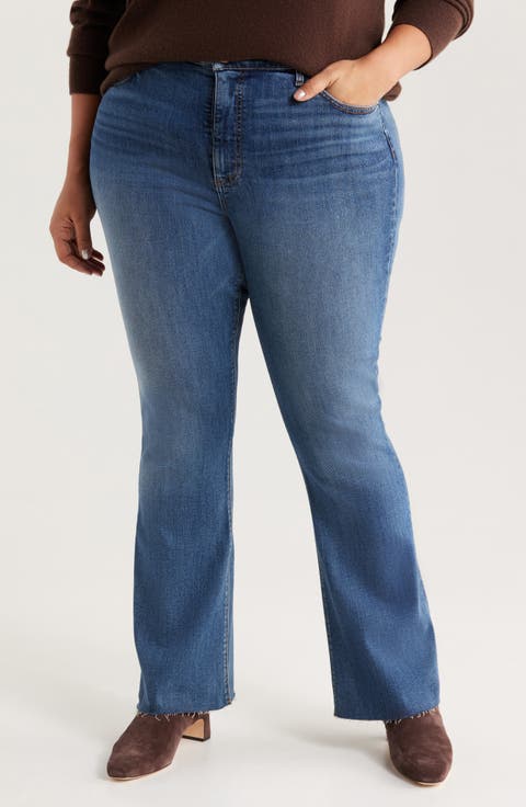 Stella Fab Ab Raw Hem High Waist Flare Jeans (Joy) (Plus)