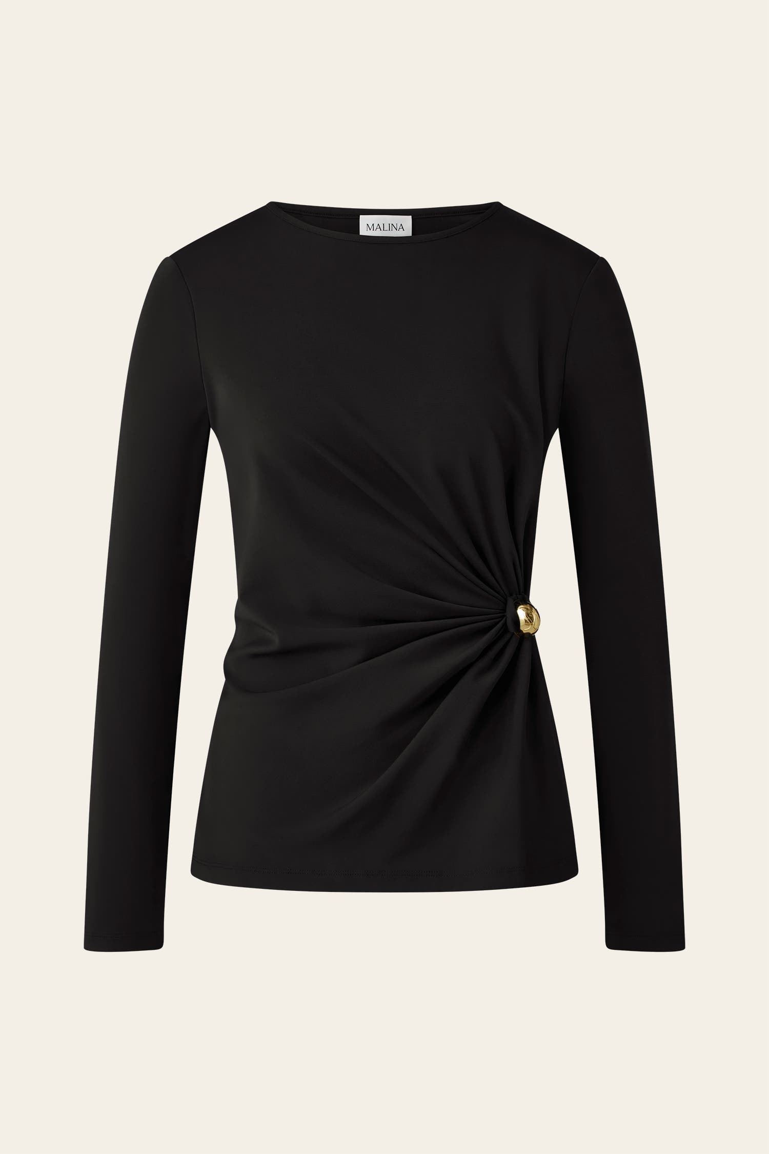 Mailey Jersey Brooch Long Sleeve Top
