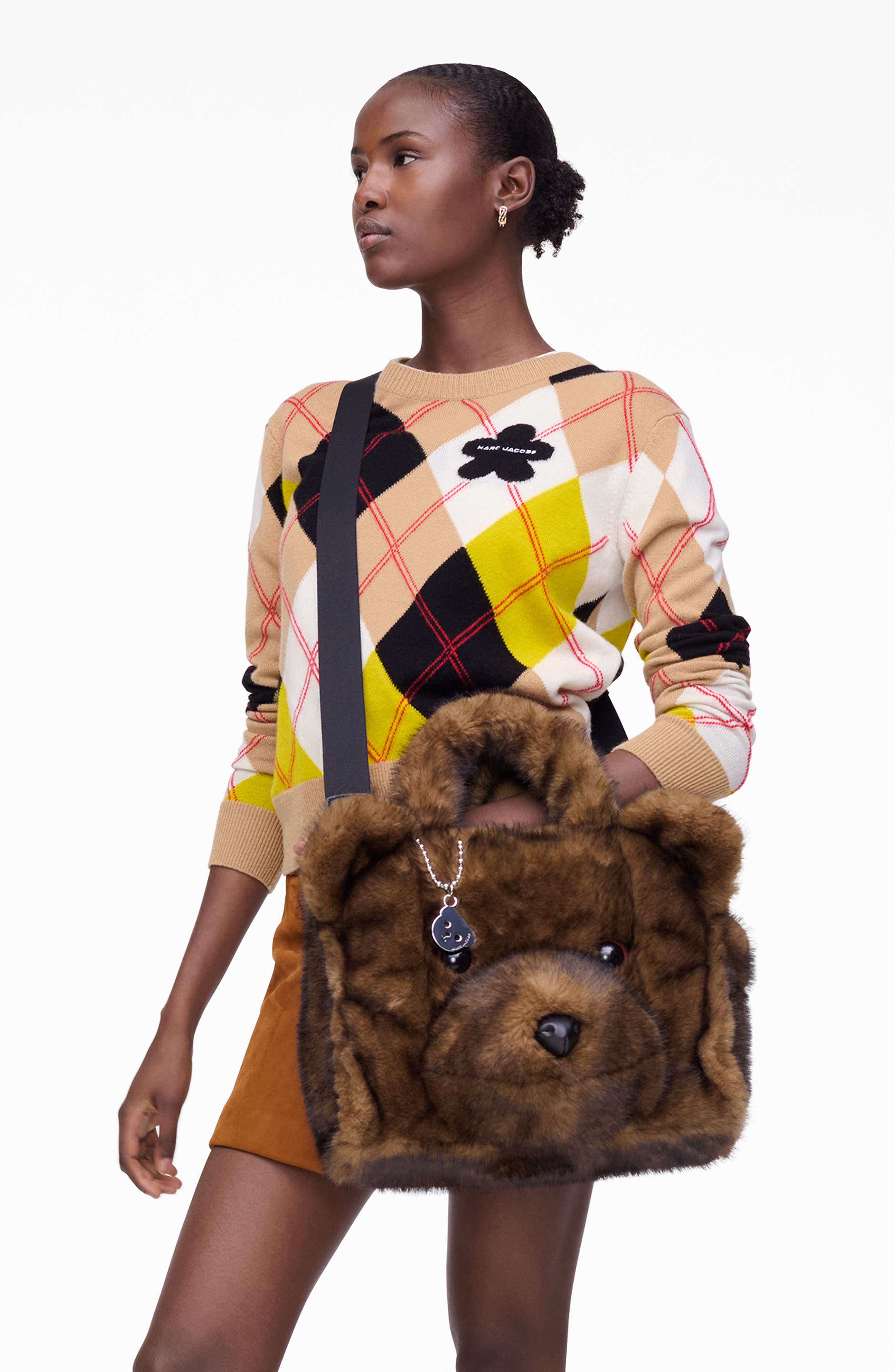 Marc Jacobs The Medium Teddy Faux Fur Tote, Alternate, color, 