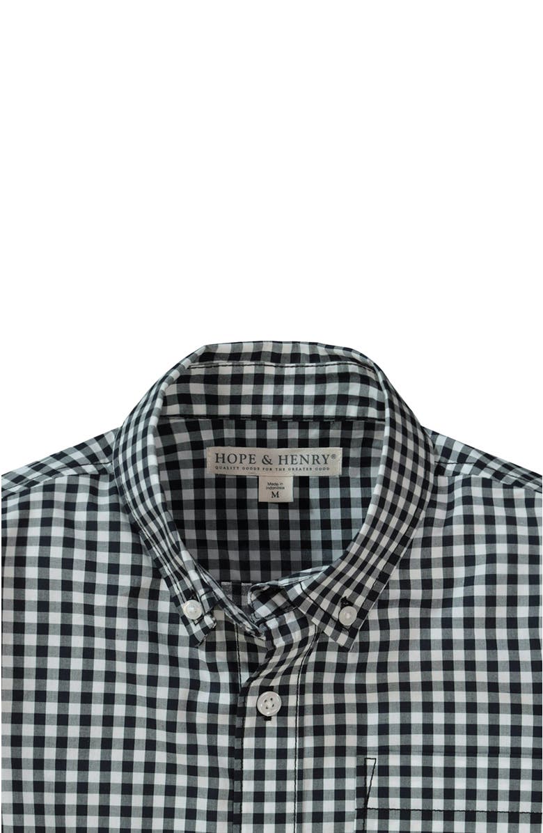 Hope & Henry Baby Boys' Poplin Button Down Shirt, Infant, Alternate, color, Black Gingham