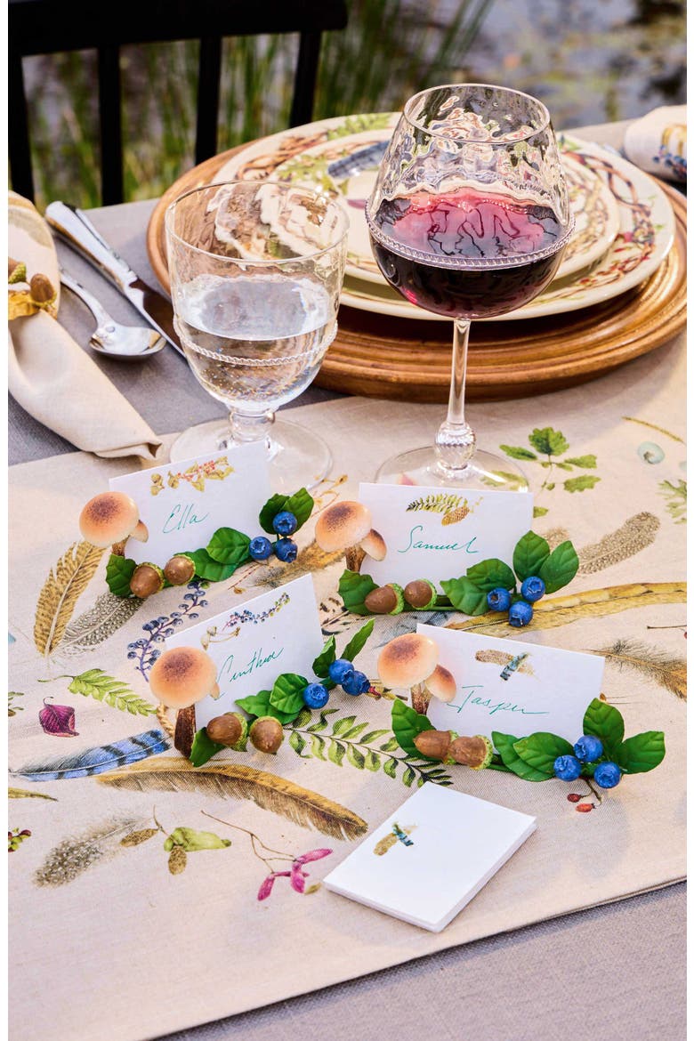 Forest Walk Mushroom & Acorns Set of 4 Place Card Holders, Alternate, color, MULTI
