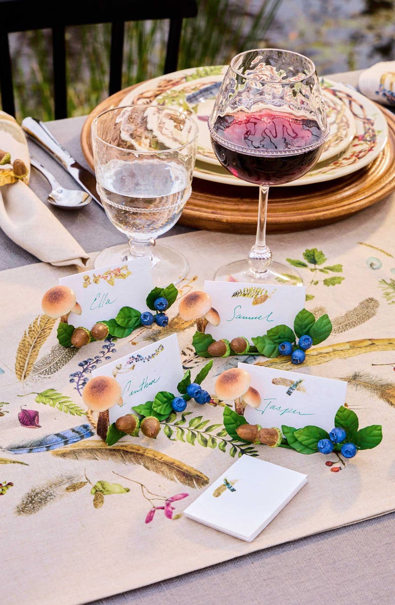 Juliska Forest Walk Mushroom & Acorns Set of 4 Place Card Holders, Alternate, color, Multi