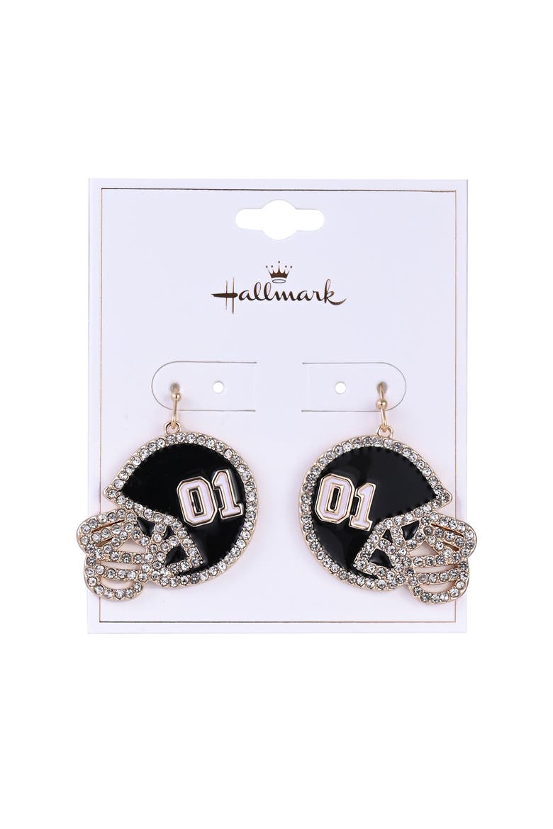 Game Day Football Helmet Earrings, Alternate, color, Brown