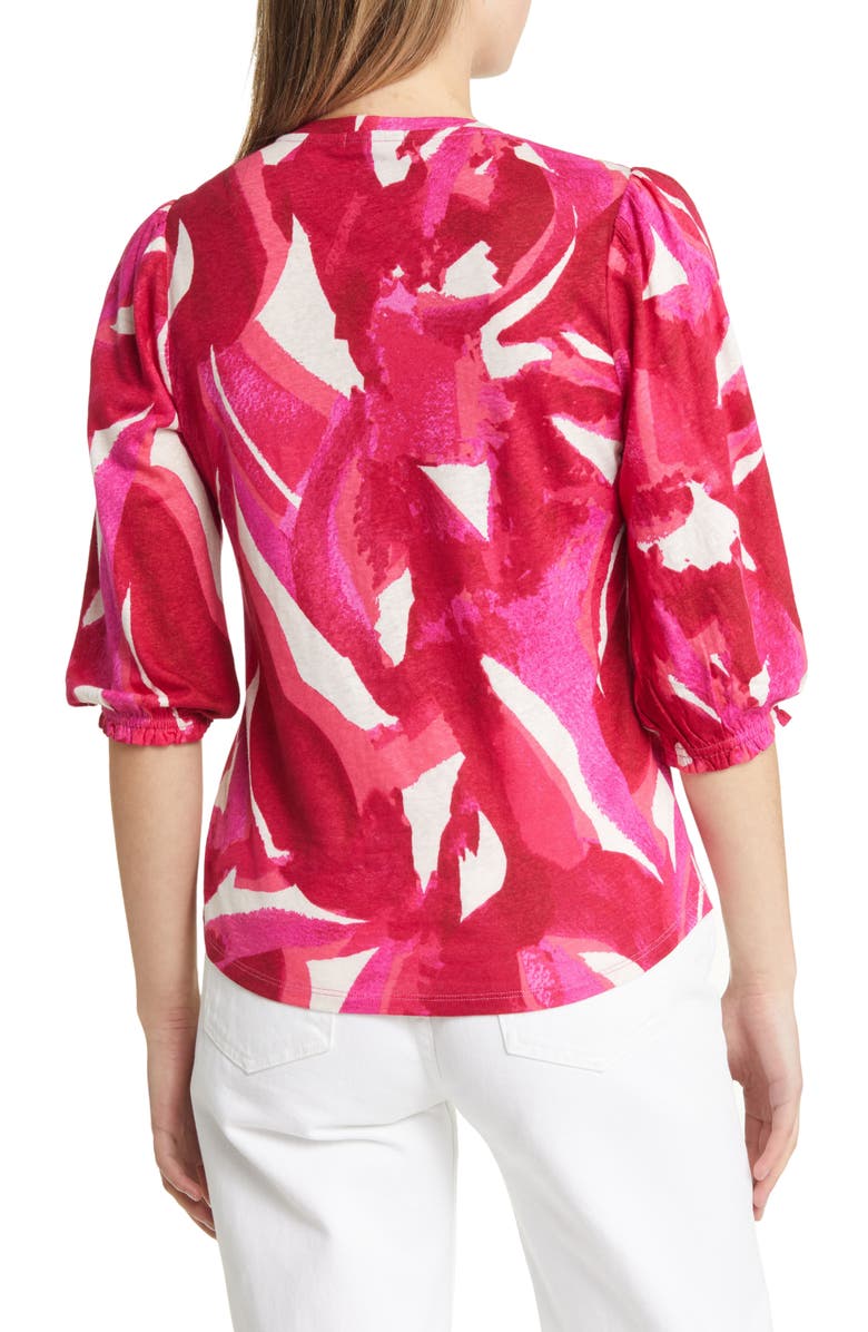 NZT by NIC+ZOE Blooms Linen Blend Top, Alternate, color, 