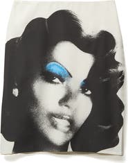 Versace Print Silk Poplin Skirt