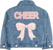 Sweet Wink Cheer Bow Patch Denim Jacket