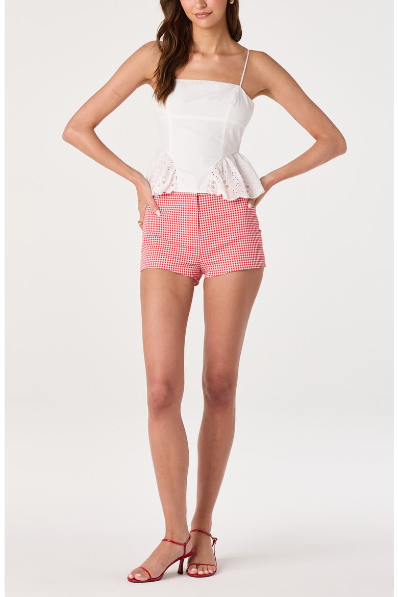 Teale Eyelet Cotton Peplum Top, Alternate, color, WHITE